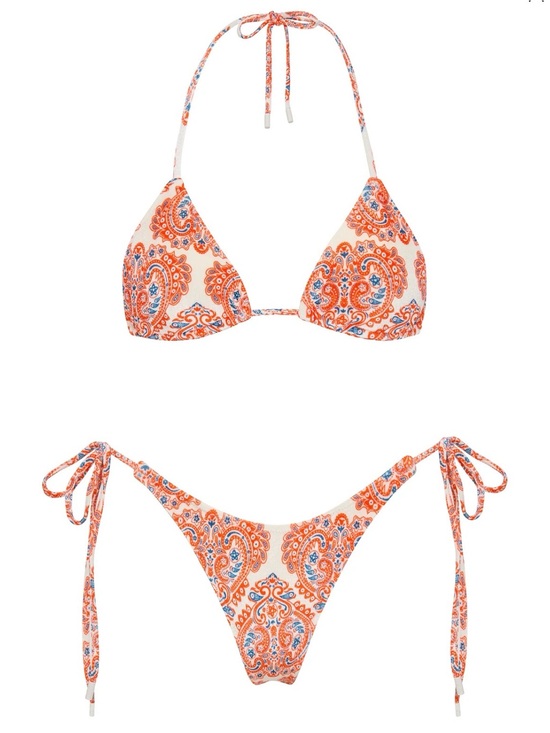 triangl swimwear Other - triangl swimwear Orange Paisley Tie-Side Triangle Bikini